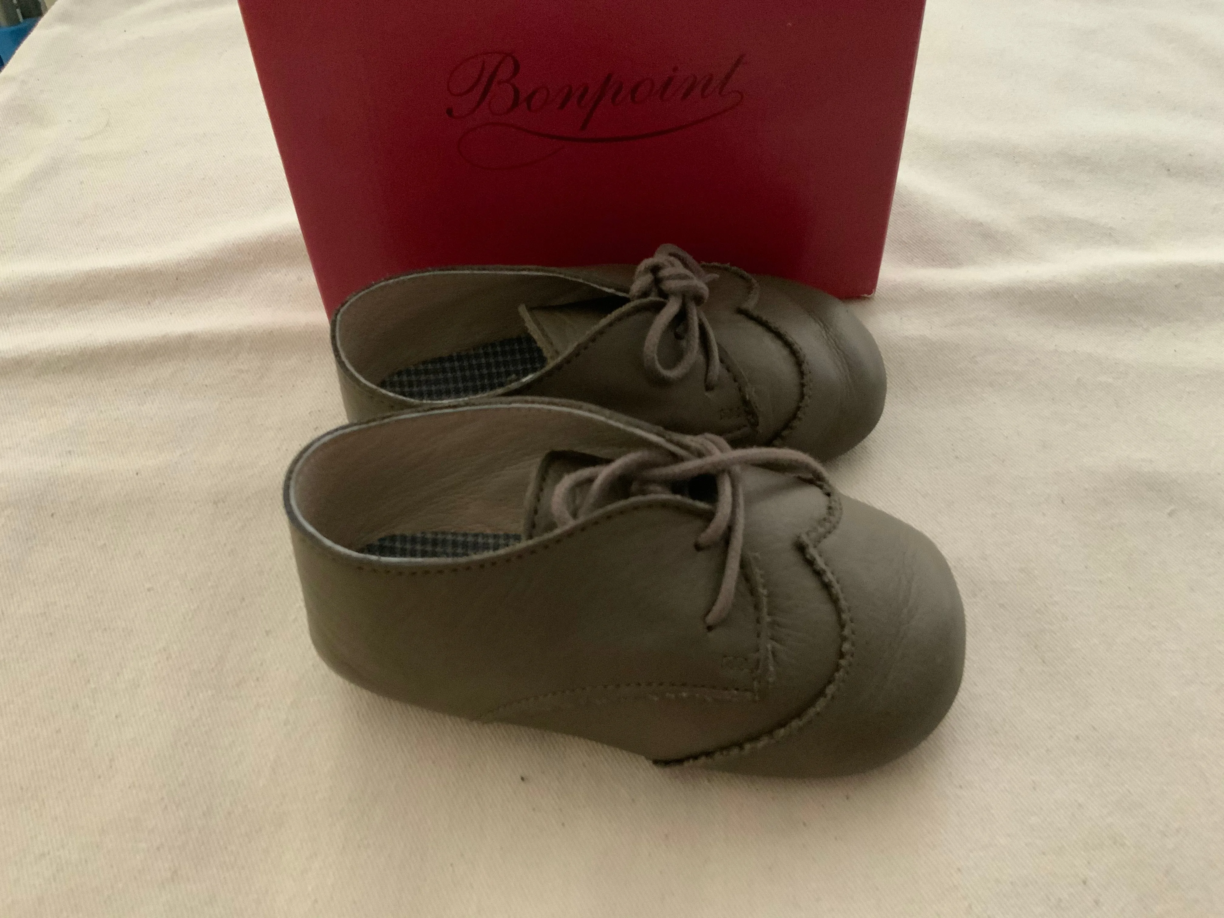 BONPOINT Boys' Toddler Leather Oxfords DERBY Bebe Size 20 children