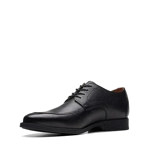 Clarks Men's Whiddon Apron Oxford, Black Tumbled Leather, 15