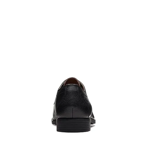 Clarks Men's Whiddon Apron Oxford, Black Tumbled Leather, 15