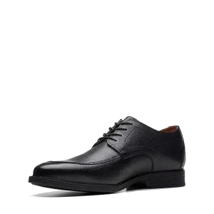 Clarks Men's Whiddon Apron Oxford, Black Tumbled Leather, 15