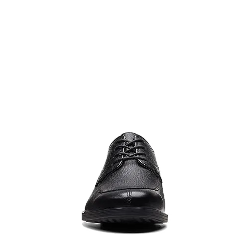 Clarks Men's Whiddon Apron Oxford, Black Tumbled Leather, 15