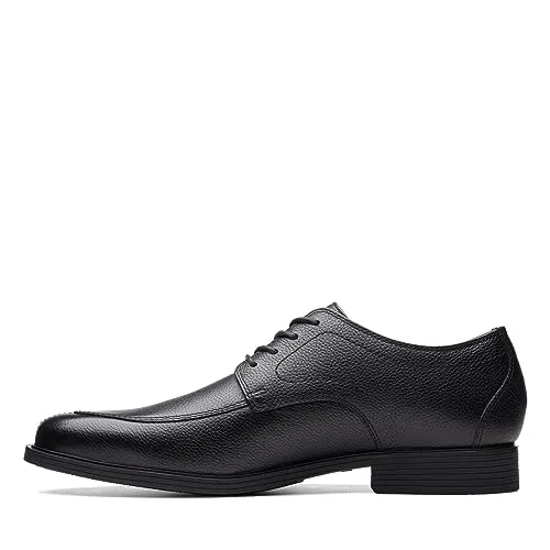 Clarks Men's Whiddon Apron Oxford, Black Tumbled Leather, 15