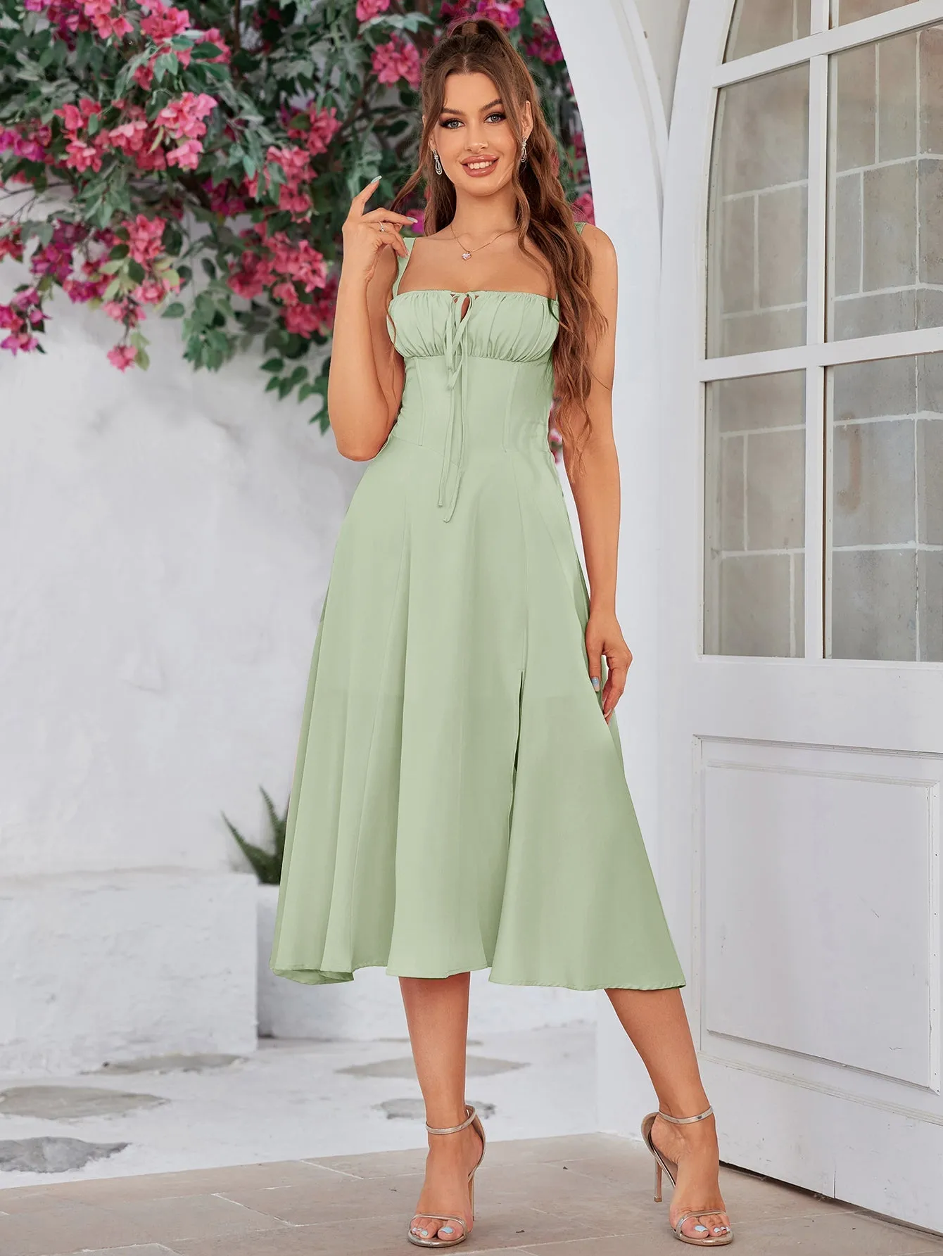 Jacklynn Ruched Midi Dress
