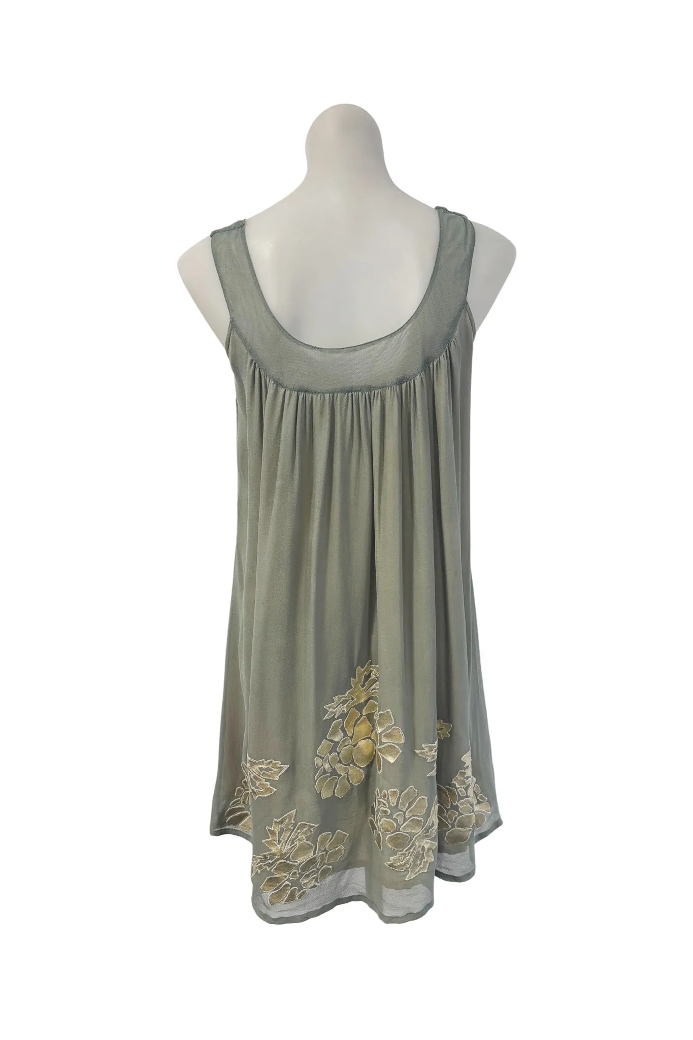 Joolay sage green silk tunic dress, S