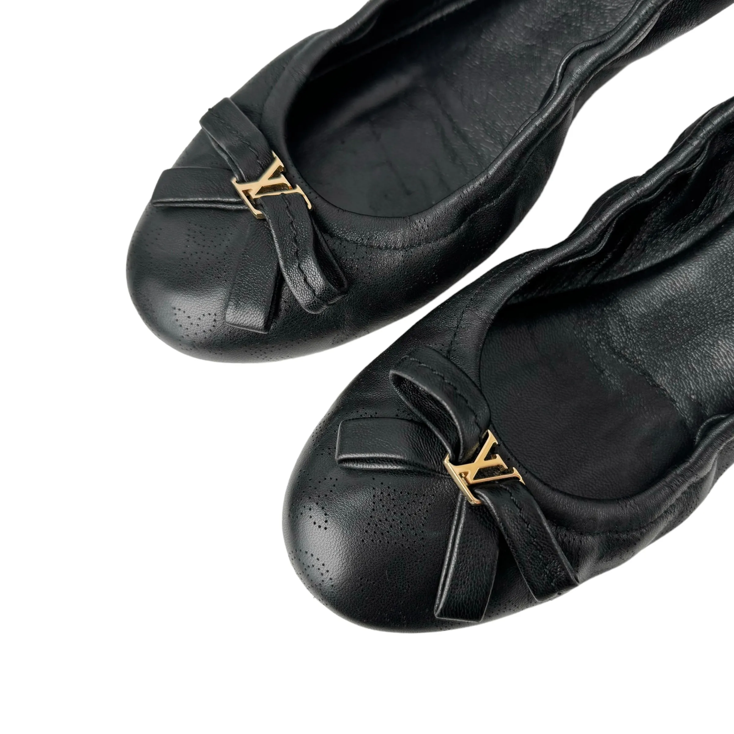 Louis Vuitton 2010 Black Mahina Elba Flat Ballerina