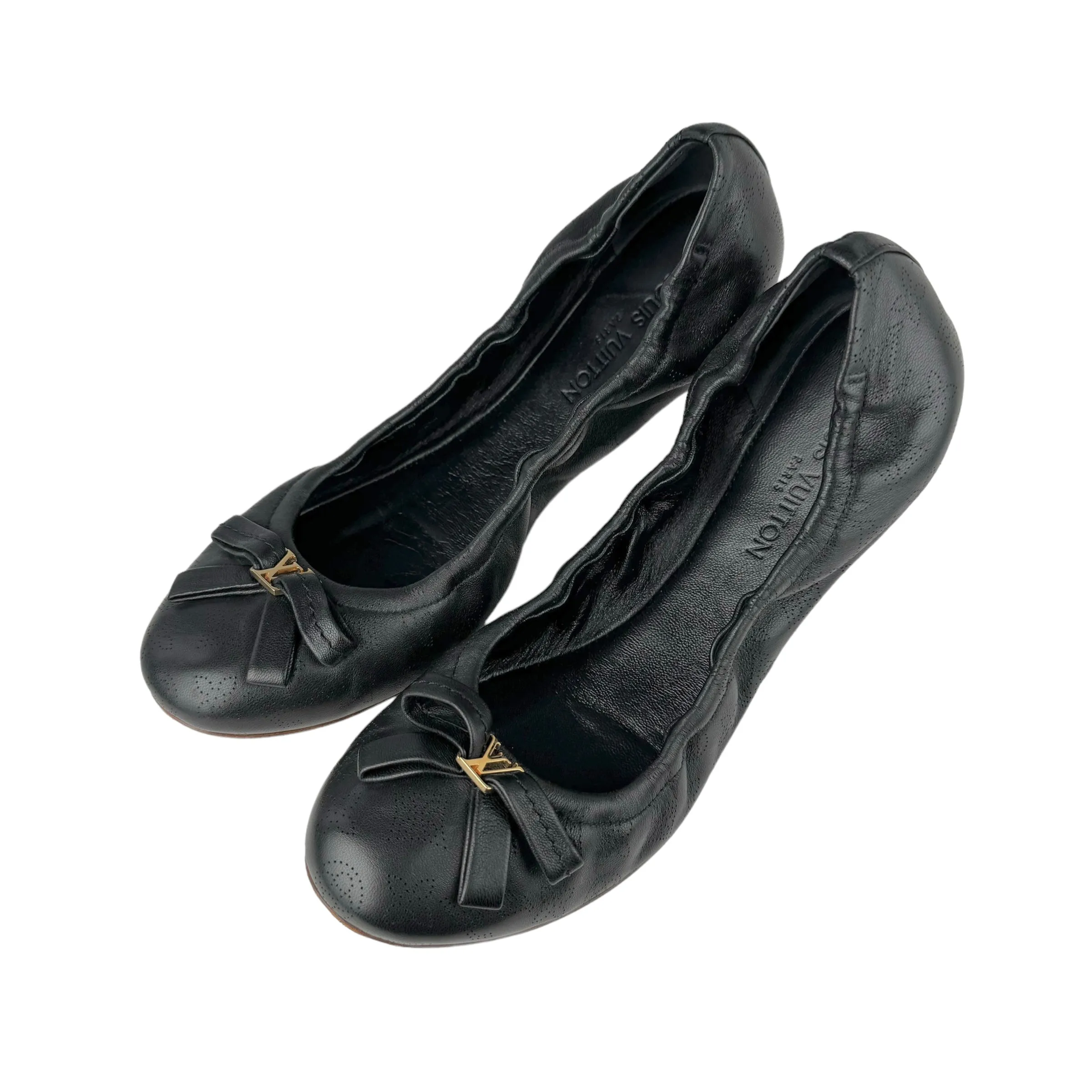 Louis Vuitton 2010 Black Mahina Elba Flat Ballerina