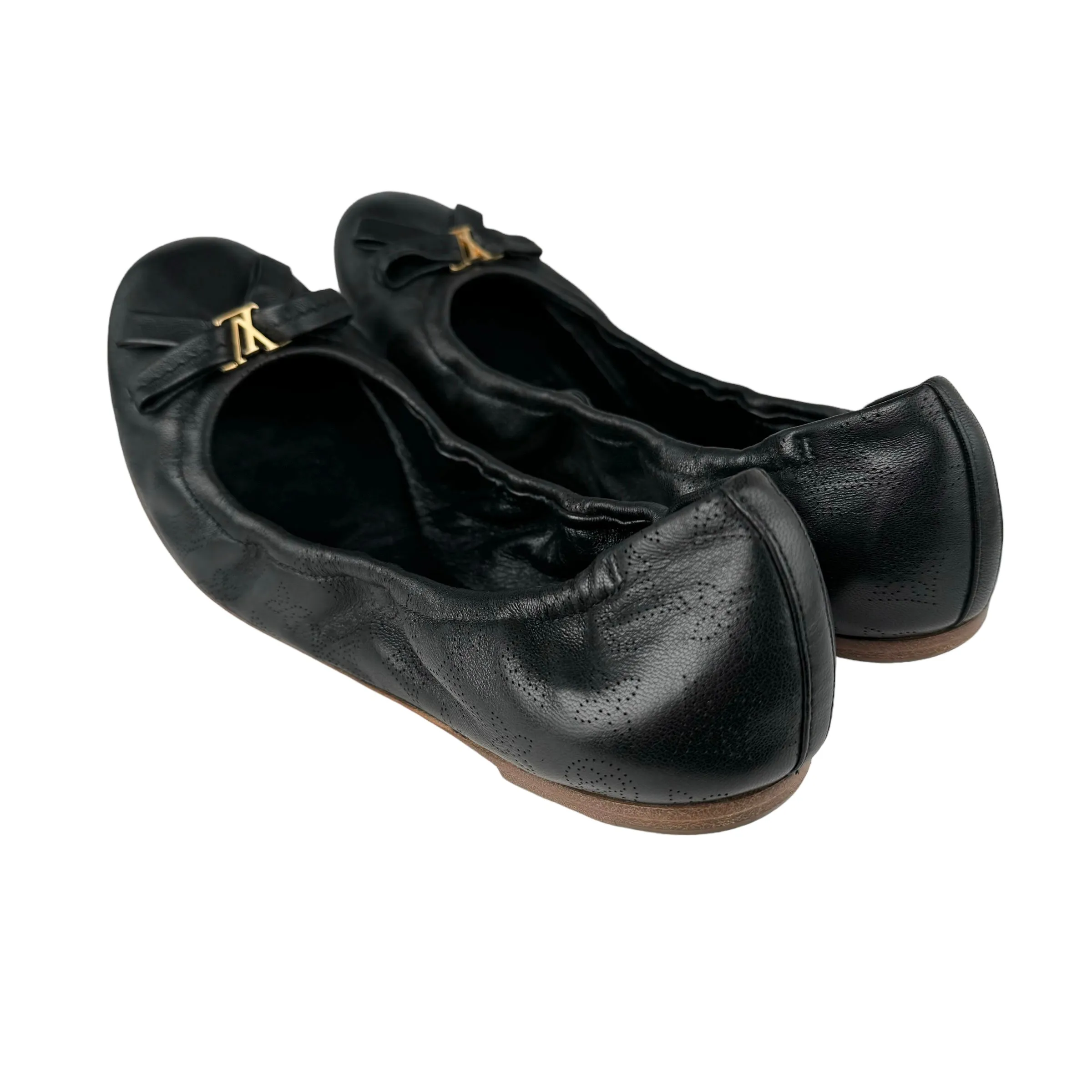 Louis Vuitton 2010 Black Mahina Elba Flat Ballerina