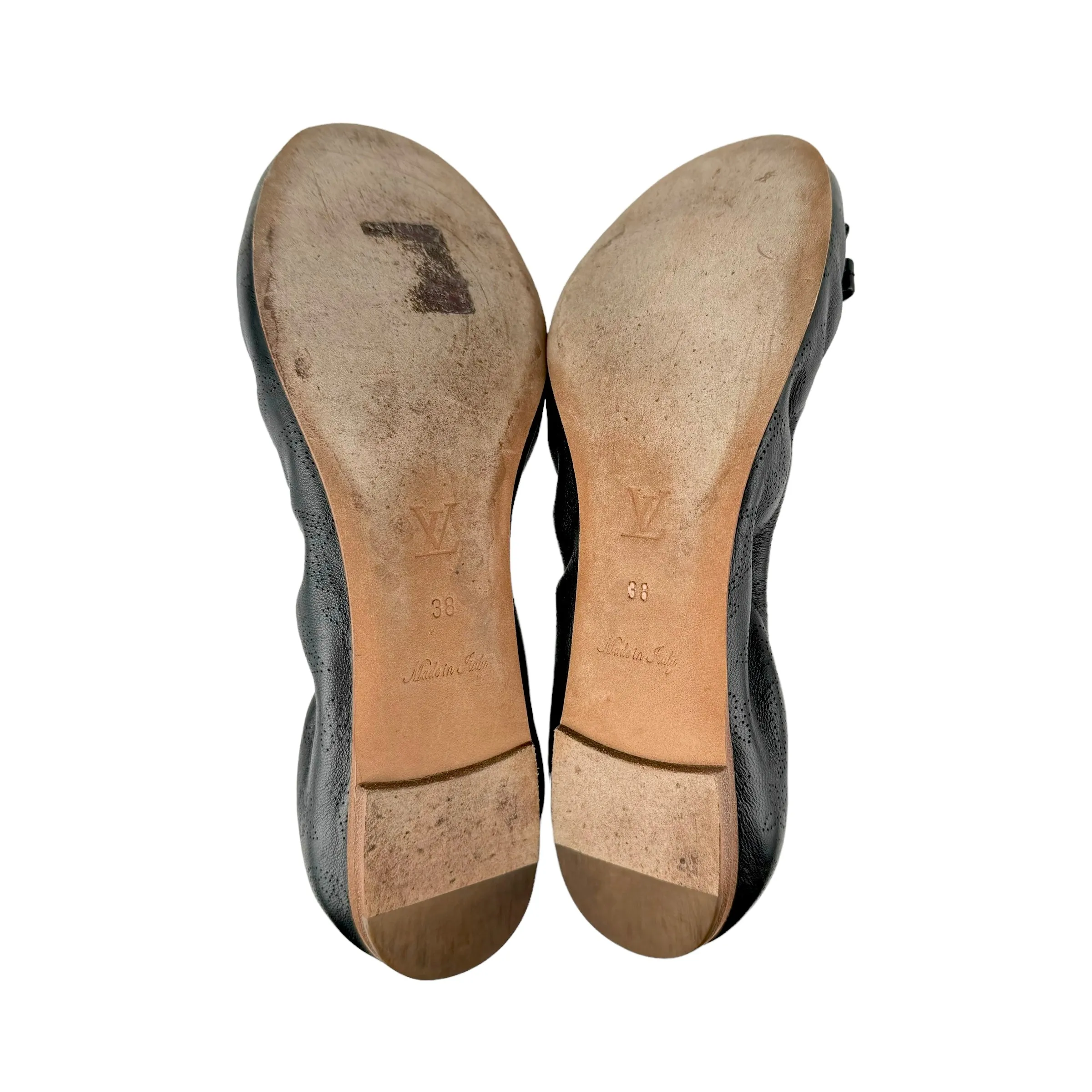 Louis Vuitton 2010 Black Mahina Elba Flat Ballerina