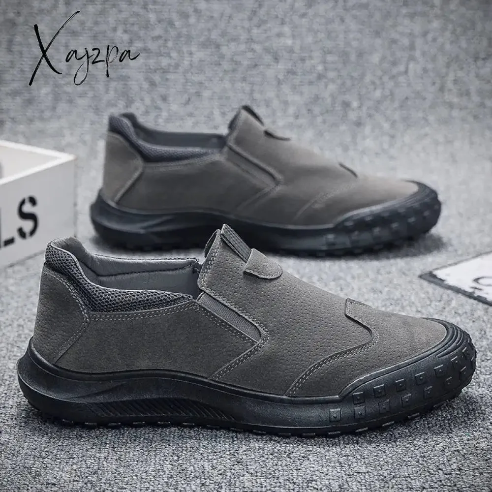 Men Casual Sneakers Leather Mens Loafers Comfortable Men's Driving Shoes Slip on Moccasins Handmade Breathable Walking Footwear