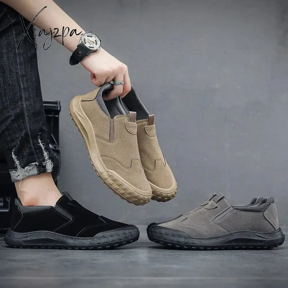 Men Casual Sneakers Leather Mens Loafers Comfortable Men's Driving Shoes Slip on Moccasins Handmade Breathable Walking Footwear