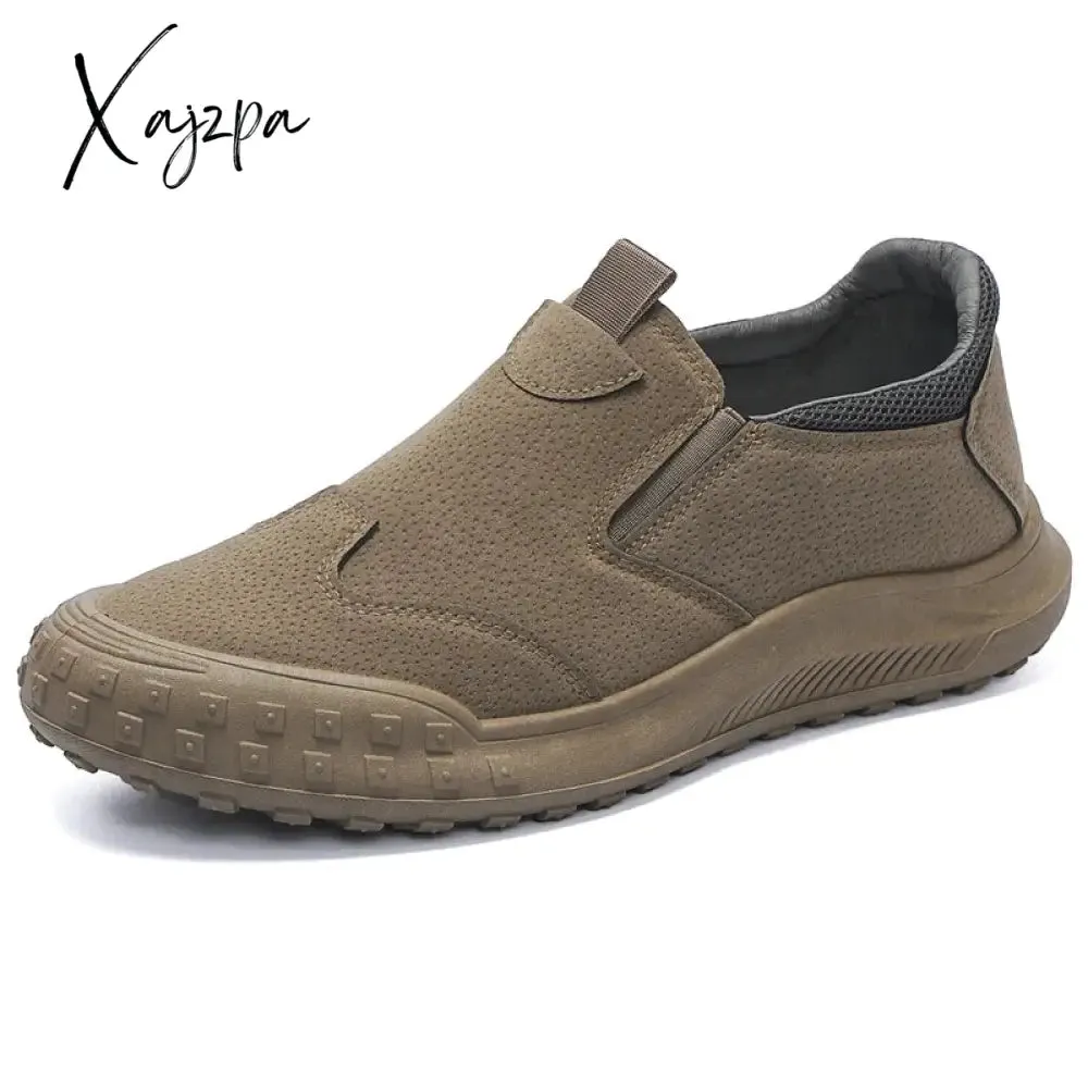Men Casual Sneakers Leather Mens Loafers Comfortable Men's Driving Shoes Slip on Moccasins Handmade Breathable Walking Footwear