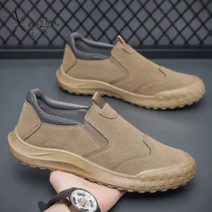 Men Casual Sneakers Leather Mens Loafers Comfortable Men's Driving Shoes Slip on Moccasins Handmade Breathable Walking Footwear