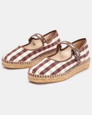 Naguisa Peonia Brown Check Espadrille