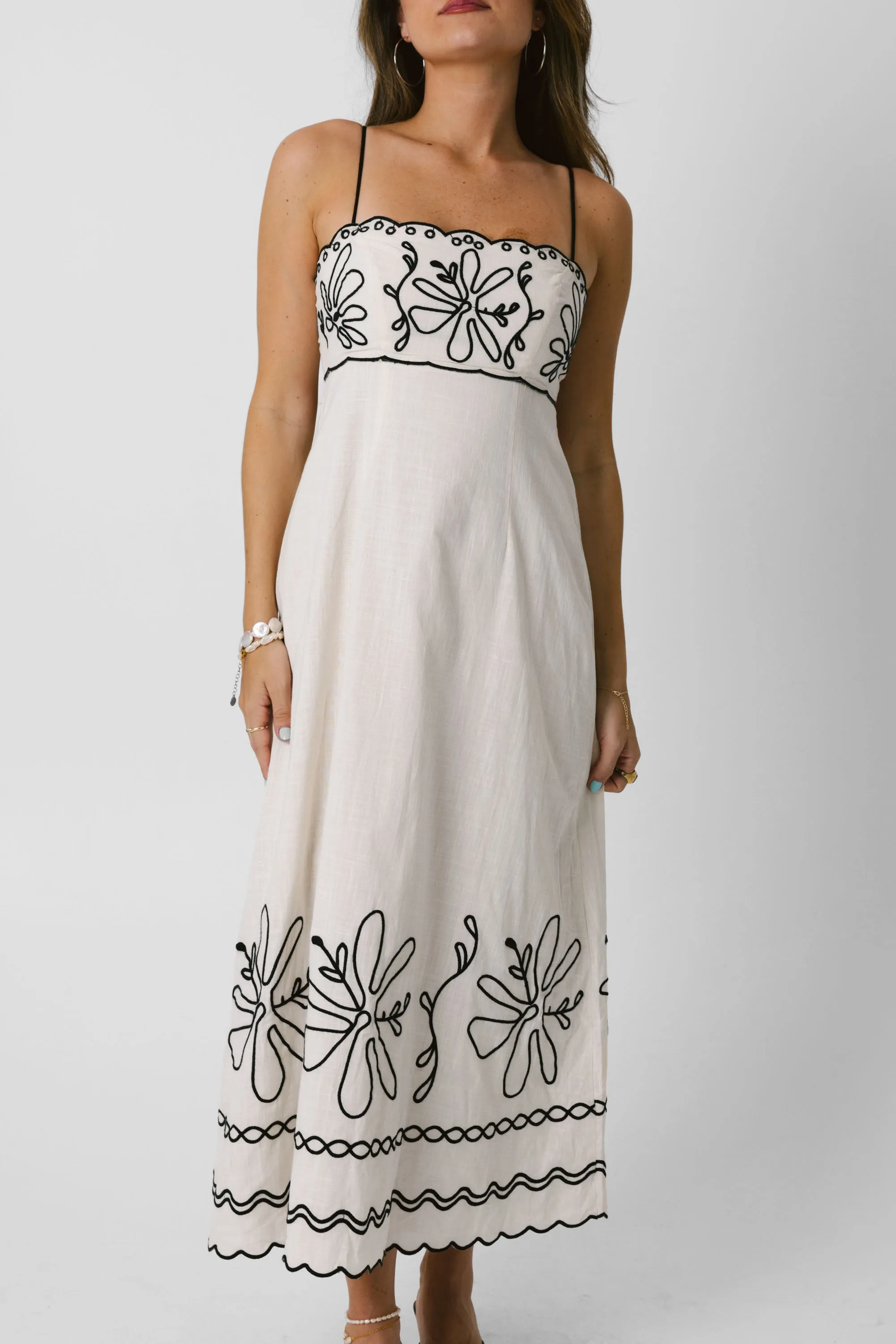 Palermo Dress in Oat/Black