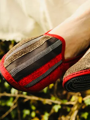 Red, Brown and Gold Venetian Slippers (Men) - Teod'amar