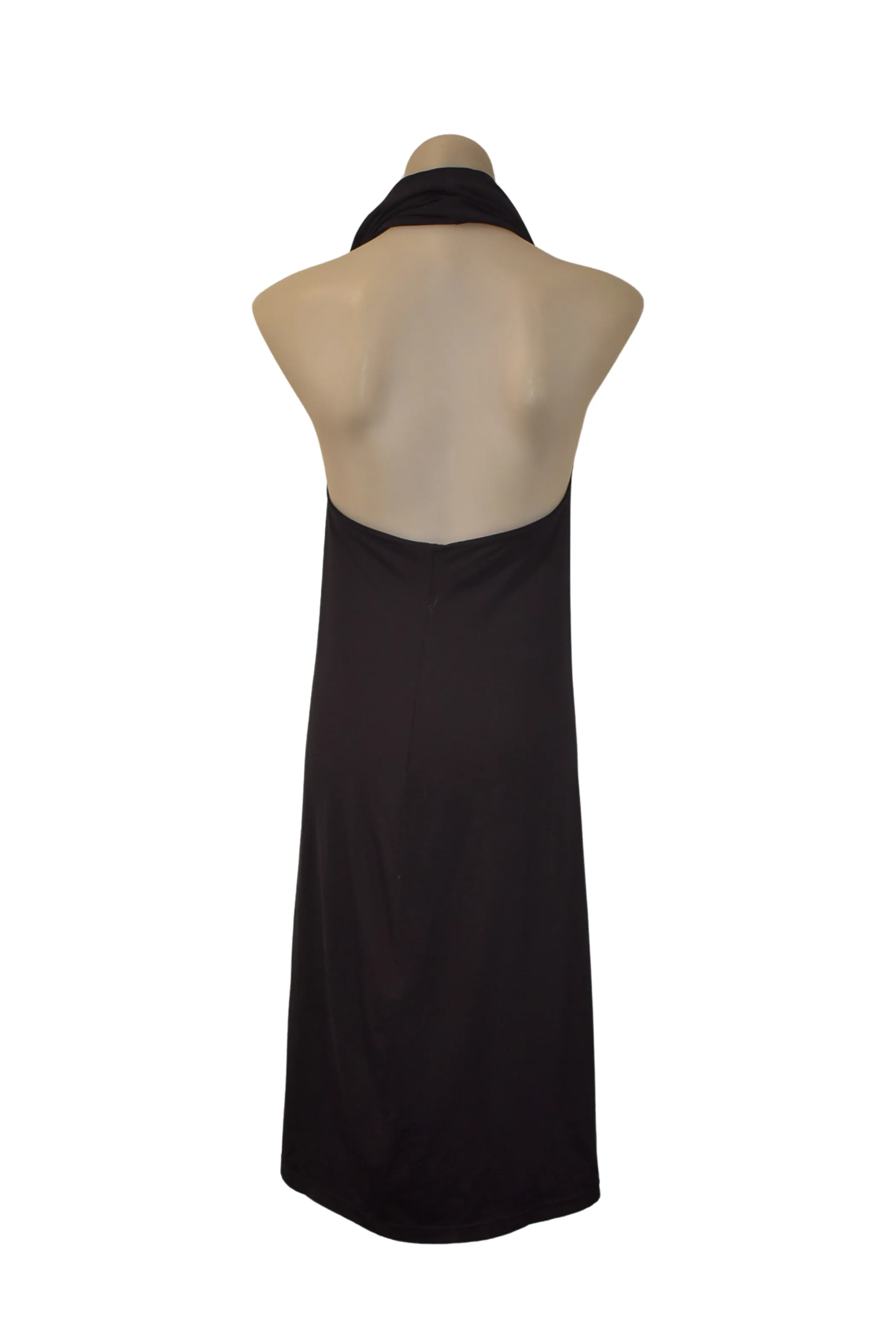 Ricochet NZ made little black halter neck dress, 8