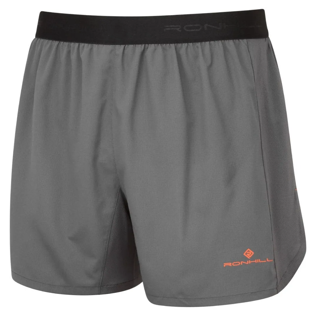 Ronhill Men's Tech 5" Short in Iron/Cardinal Orange AW24