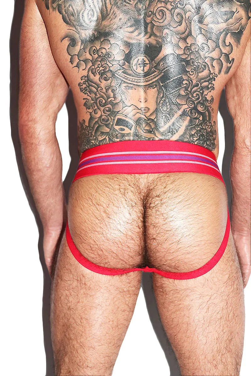 Vintage Varsity Gym Jockstrap- Red