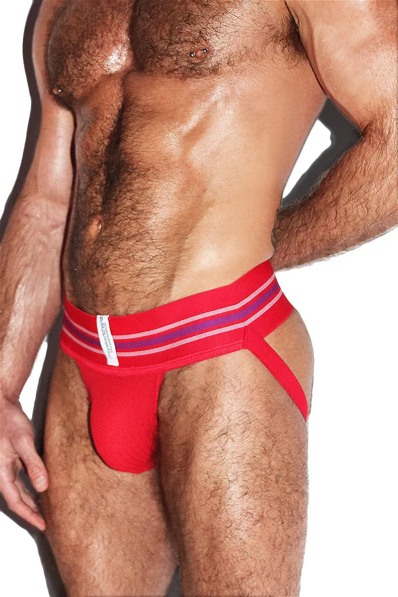 Vintage Varsity Gym Jockstrap- Red