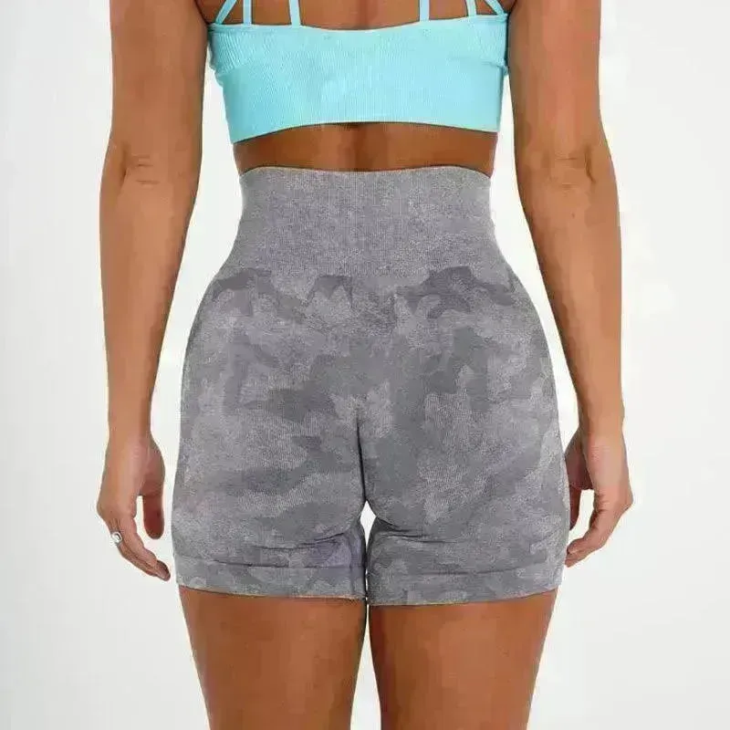 Women's Camo Jacquard Seamless Gym Shorts