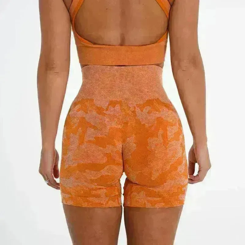 Women's Camo Jacquard Seamless Gym Shorts