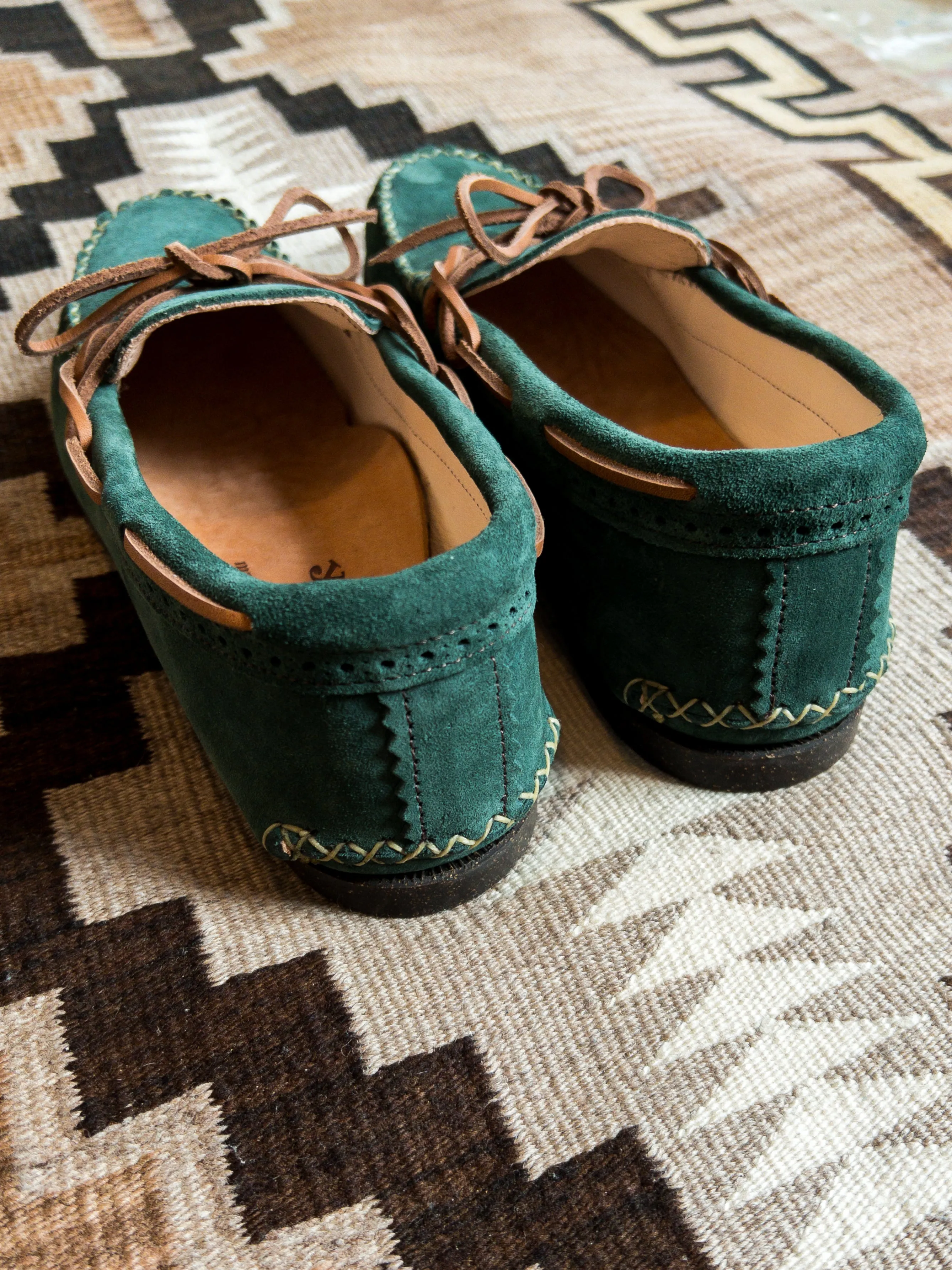 Wythe x Yuketen Handmade Suede Canoe Mocs - Evergreen